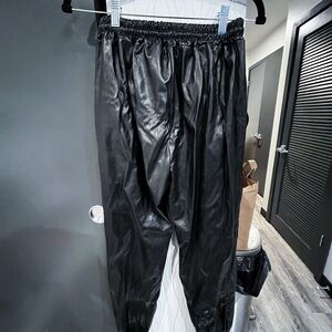 Faux Leather Joggers